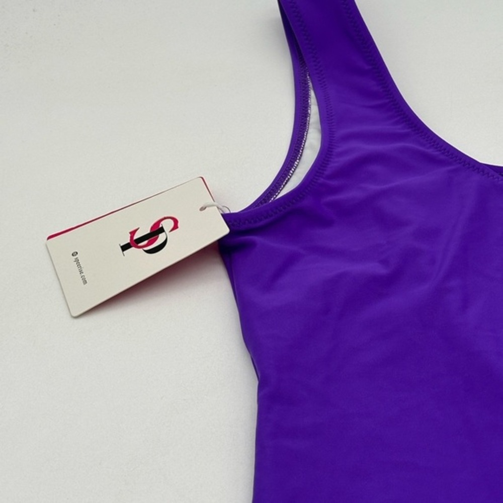 Speerise Womens High Cut Tank Thong Leotard Medium Purple - Picture 8 of 9